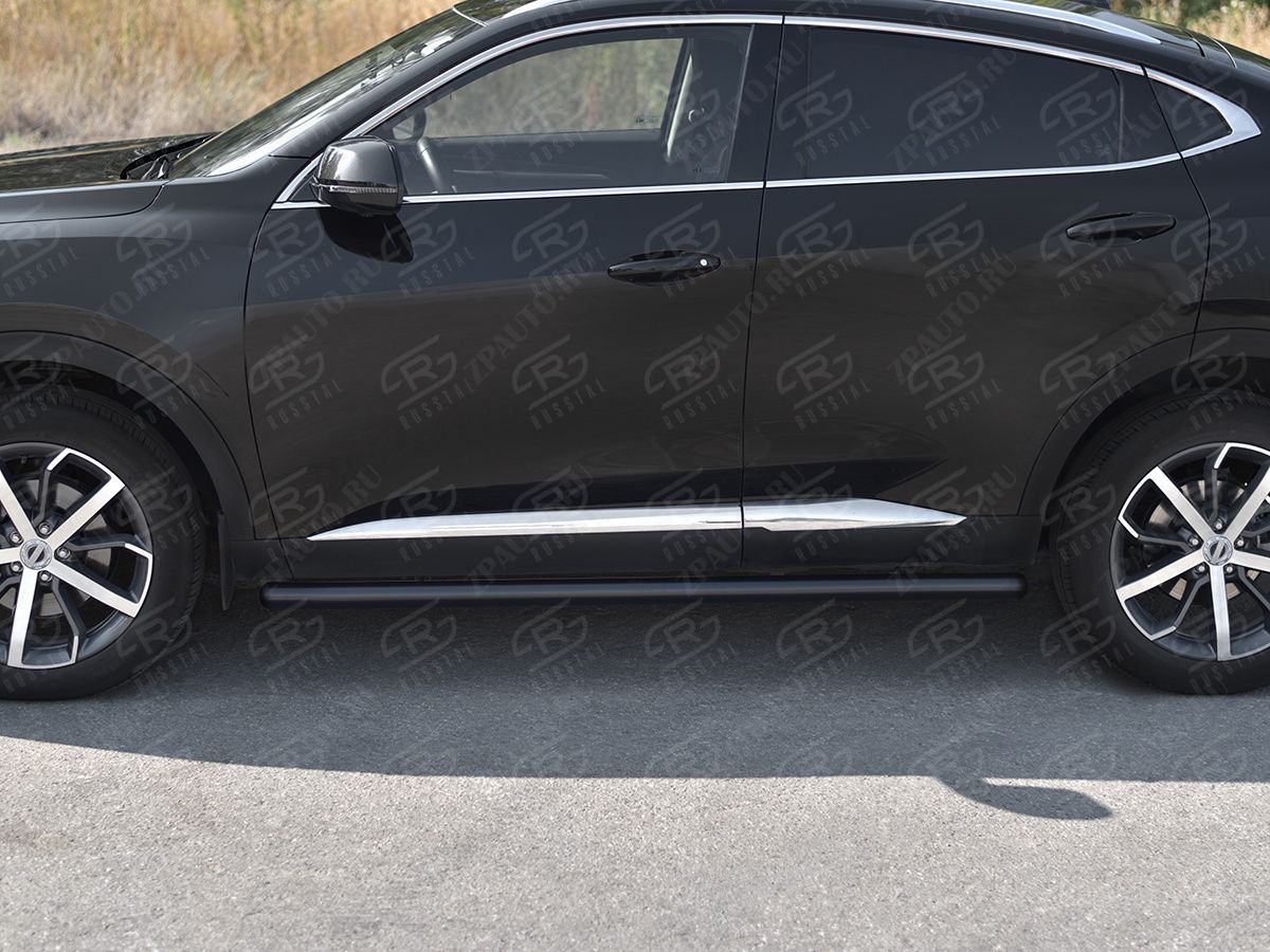 HAVAL F7X 1.5 4WD 2019-2022 Пороги труба d57 (вариант 2) black HF7XT-0038392CH