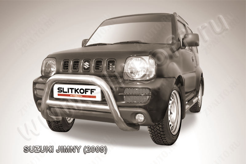 Кенгурятник d76 низкий Suzuki Jimny (1998-2019) Black Edition, Slitkoff, арт. SJ002BE