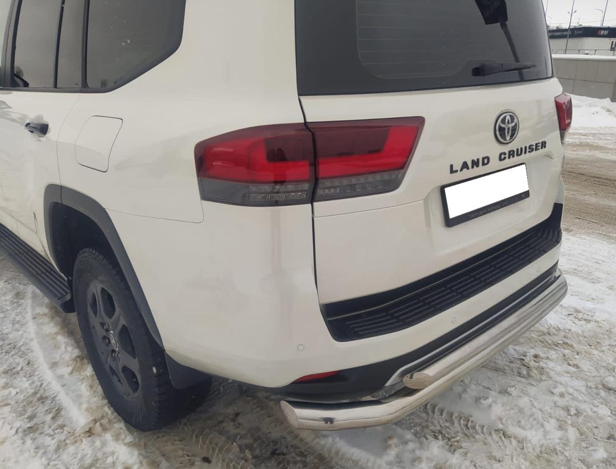 Защита заднего бампера двойная для автомобиля Toyota Land Cruiser 300 GR Sport 2021 арт. TLCGRS300.21.16