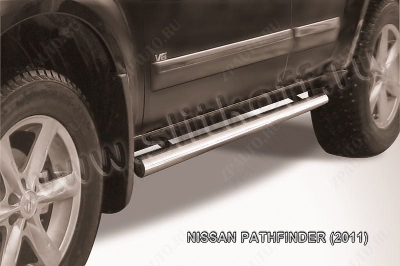 Защита порогов d76 труба Nissan Pathfinder (2010-2014) , Slitkoff, арт. NIP11-004