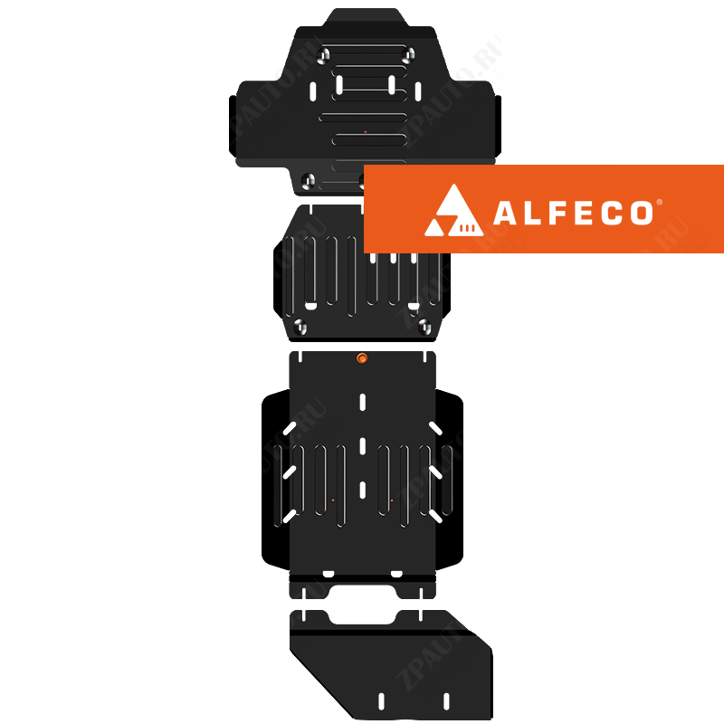 Защита  картера, редуктора, кпп и рк (4 части) Toyota Land Cruiser 300 2021-2022  V-all  , ALFeco, сталь 2мм, арт. ALF24141st