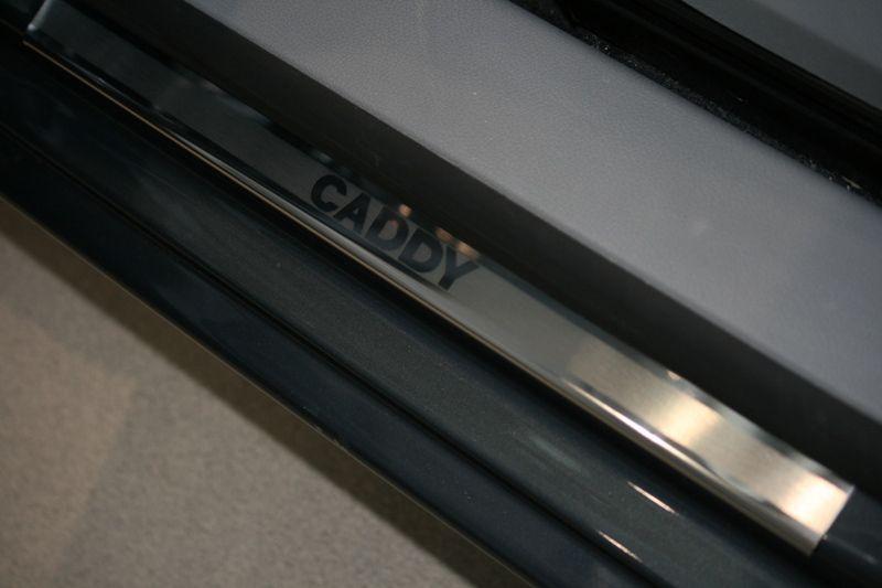 Накладки на внутренние пороги с логотипом на металл для Volkswagen Caddy 2007, Союз-96 VWCD.31.3060