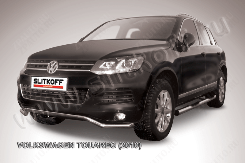 Защита переднего бампера d57 волна Volkswagen Touareg (2010-2014) , Slitkoff, арт. VWTR-001