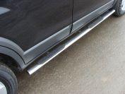 Пороги овальные с накладкой 75х42 мм для автомобиля Nissan X-Trail (T31) 2011-2015, TCC Тюнинг NISXTR11-10
