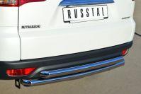 Защита заднего бампера d63/63 для Mitsubishi Pajero Sport 2013, Руссталь MPSZ-001583