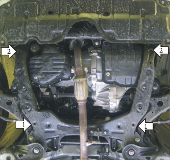 Защита стальная Мотодор (Двигатель, Коробка переключения передач), 2 мм, сталь для Toyota Venza 2008-2012 арт. 72538