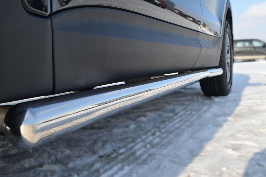 Пороги труба d57 вариант 3 для Hyundai Santa Fe 2012, Slitkoff HSFT-0012223