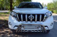 Защита переднего бампера скоба низкая + акула d76/42/42 для Toyota Land Cruiser Prado 150 (Тойота Ленд Крузер Прадо 150), TLCP150.10.76-1, Россия