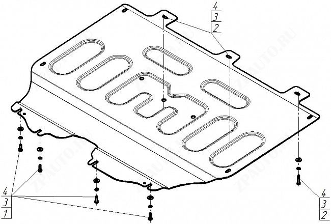Защита стальная Мотодор (Двигатель, Коробка переключения передач), 2 мм,  для Dongfeng Shine Max  2022- арт. 78602