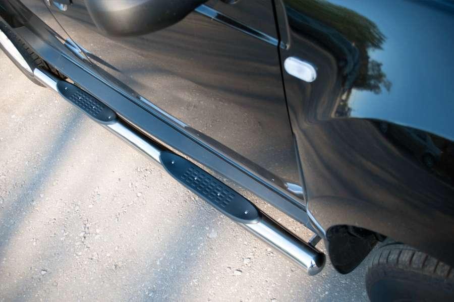 Пороги труба d76 с накладками вариант 3 для Renault Duster 4x2, Slitkoff RD2T-0004393