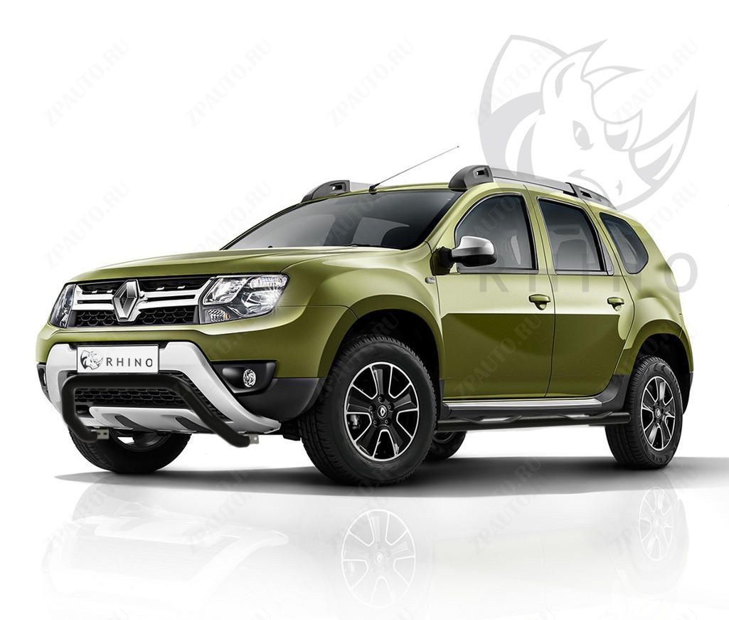 RENAULT DUSTER 2015-2020 Защита переднего бампера d57 ч. сталь черн. (волна) RDZBR-002176CH