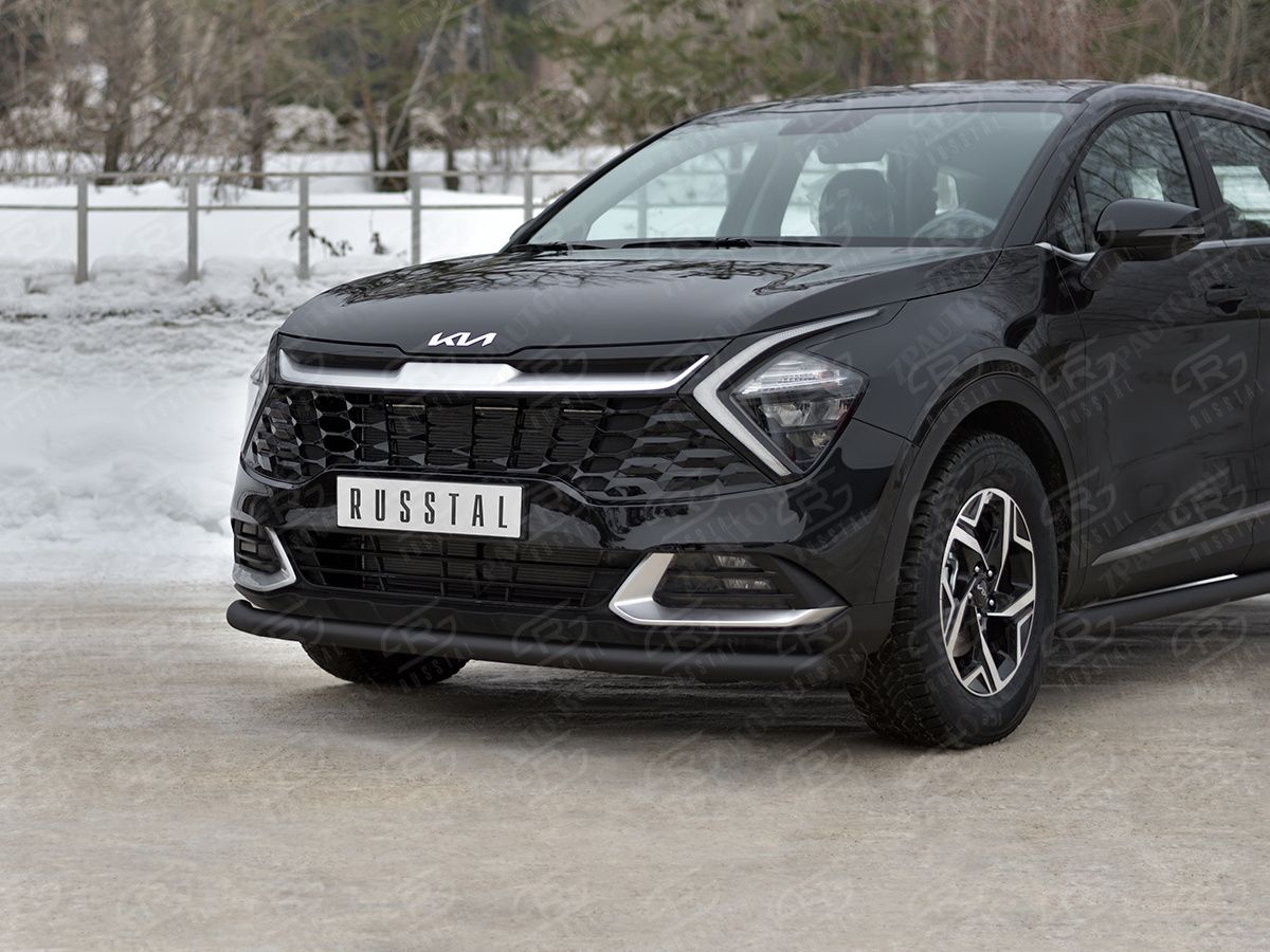 KIA SPORTAGE 2021- Защита переднего бампера d57 секции black (NOT STYLE AND X-LINE) KSZ-004027CH