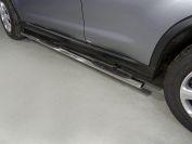 Пороги овальные с накладкой 75х42 мм для автомобиля Mitsubishi ASX 2017-, TCC Тюнинг MITSASX17-06