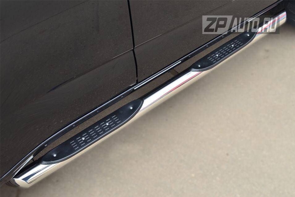 Пороги труба d76 с накладками вариант 1 для Chevrolet TrailBlazer 2013, Slitkoff CTRT-0015101