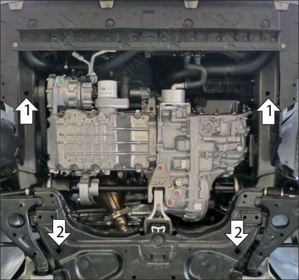 Защита стальная Мотодор (Двигатель, Коробка переключения передач), 2 мм,  для Gac GS5  2019- арт. 77801