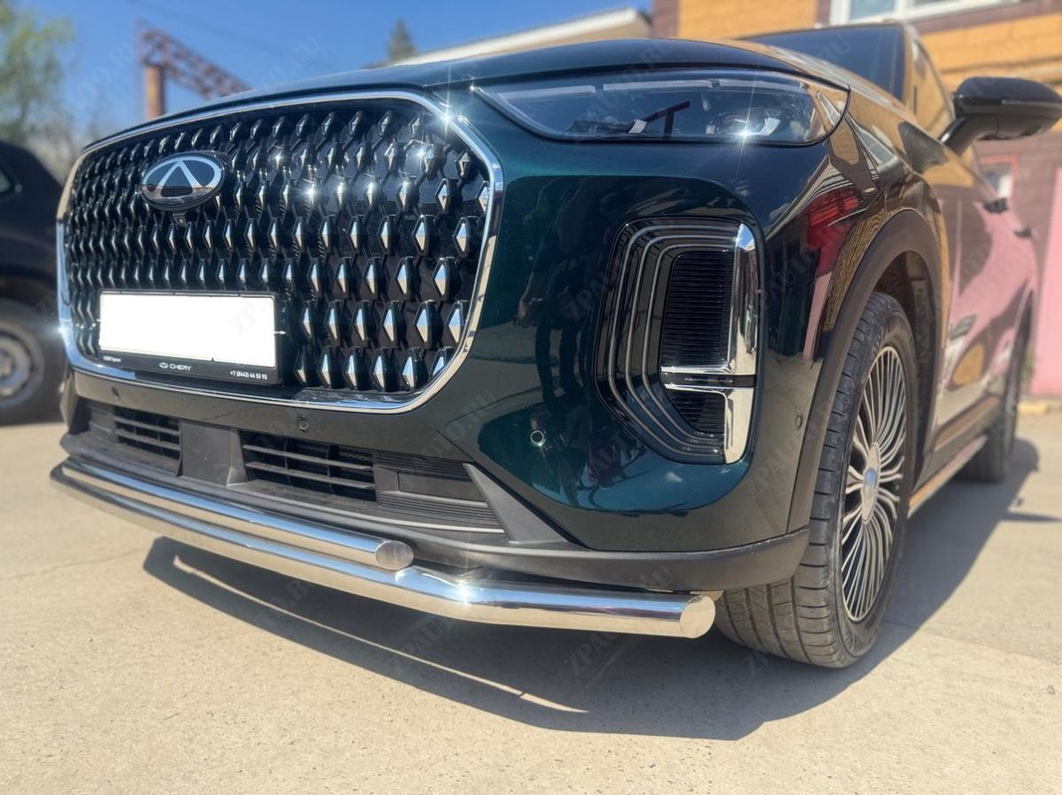 Защита переднего бампера двойная для автомобиля Chery Tiggo 9 2024 арт. CHTG.9.24.03