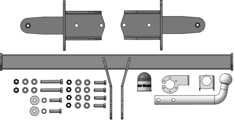 Фаркоп Mercedes-benz GLS 2019-, тип шара A (оцинкованный), Motodor, арт.91207-A