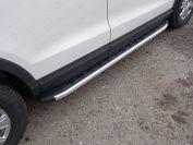 Пороги алюминиевые с пластиковой накладкой 1720 мм для автомобиля Audi Q3 2011- TCC Тюнинг арт. AUDIQ315-01AL
