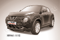 Защита переднего бампера d76 короткая черная Nissan Juke 4WD (2010-2014) , Slitkoff, арт. NJ4WD-001B