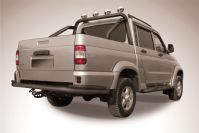Защита заднего бампера d76+d42 двойная черная Uaz Pickup (2014-2023) , Slitkoff, арт. UPpic14-010B