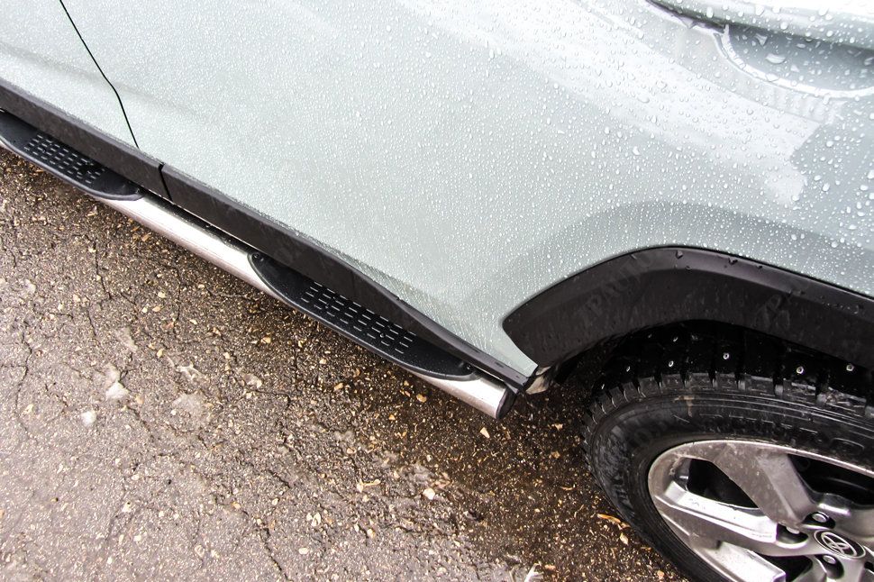 Защита порогов d76 с проступями Toyota Rav-4 (2018-2023) , Slitkoff, арт. TR419-003
