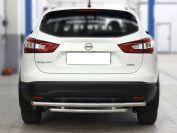 Защита заднего бампера двойная радиусная d-53+43 для Nissan Qashqai 2014, Технотек NQ_3.1
