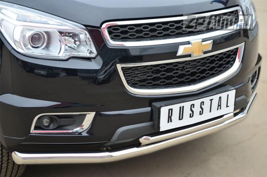 Защита переднего бампера d57/d42 для Chevrolet TrailBlazer 2013, Slitkoff CTRZ-001505