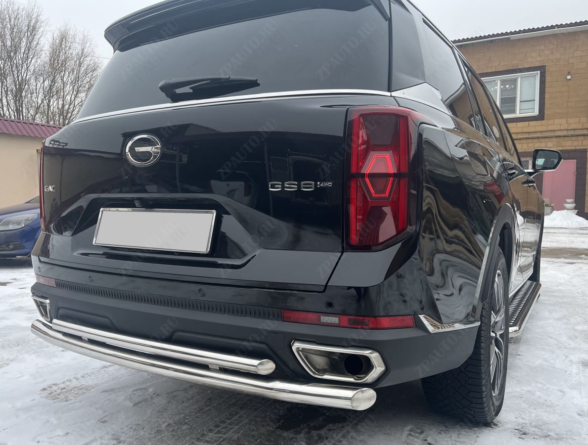 Защита заднего бампера  двойная  для автомобиля GAC GS8 2023 арт. GAC.GS8.23.16