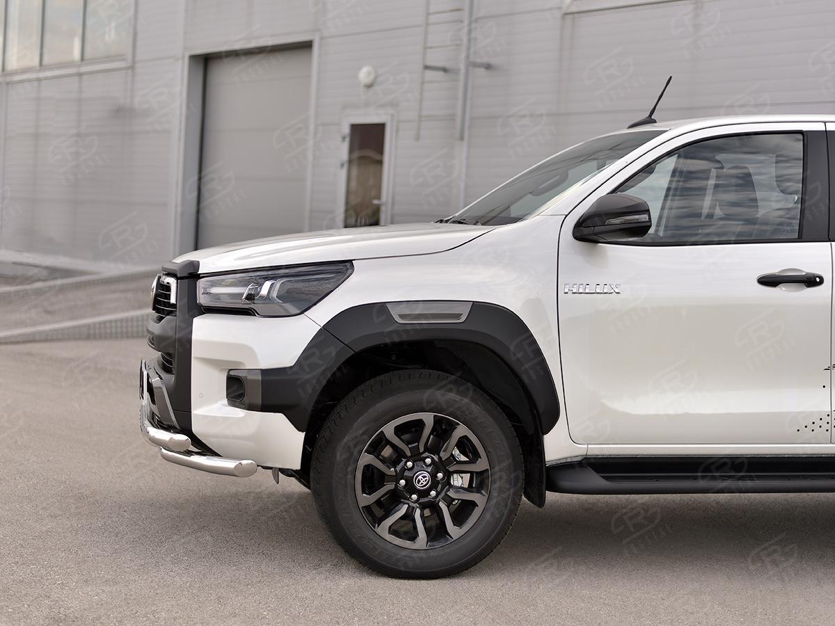 TOYOTA HILUX BLACK ONYX 2020- Защита переднего бампера d57 секции-d57 уголки+клыки THBOZ-003511