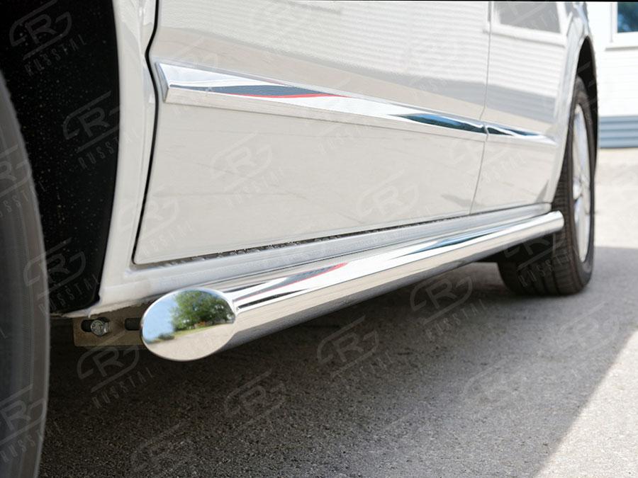 Пороги труба d57 левый вариант 1 Volkswagen Transporter T6 2015 Caravelle/Multivan длинная база, Slitkoff VTCT-0023331