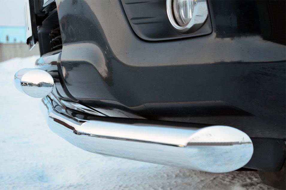 Защита переднего бампера двойная d76/57 декор паз для Toyota Land Cruiser Prado 150, Slitkoff PNZ-001613