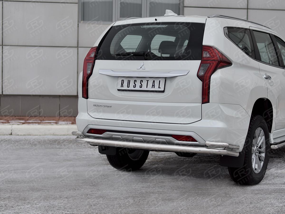 MITSUBISHI PAJERO SPORT 2021- Защита заднего бампера d57 секции-d42 уголки MPJSZ-003658