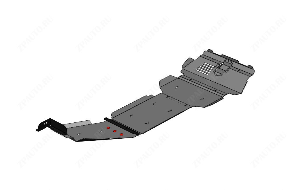 24.46ABC Защита ДВС, КПП и РК TOYOTA Land Cruiser PRADO 2024- (V-2,4 гибрид) из 4-х частей (Алюминий 4 мм)