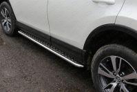 Пороги с площадкой 42,4 мм для автомобиля Toyota RAV4 2015-, TCC Тюнинг TOYRAV15-14