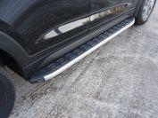 Пороги алюминиевые с пластиковой накладкой 1720 мм для автомобиля Hyundai Tucson 2015-2018, TCC Тюнинг HYUNTUC15-10AL