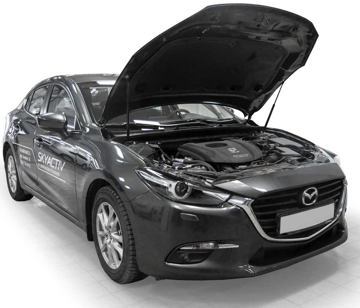 Амортизаторы капота АвтоУПОР (2 шт.) Mazda 6 / Mazda 3 (2012-2015; 2015-2018; 2018-/2013-2016; 2016-2018), Rival, арт. UMA6012