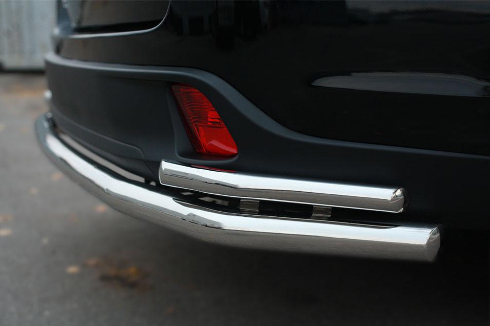 Защита заднего бампера d57/42 с уголками для Toyota Highlander 2013-2016, Slitkoff THRZ-001926