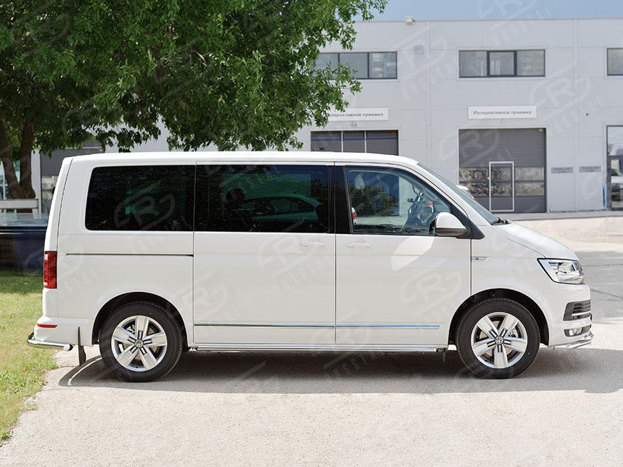 Пороги труба d42 левый Volkswagen Transporter T6 2015 Caravelle/Multivan короткая база, Slitkoff VCTT-002313