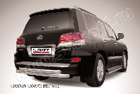 Защита заднего бампера d76+d76 двойная радиусная Lexus LX-570 (2012-2015) , Slitkoff, арт. LLX570-12-009