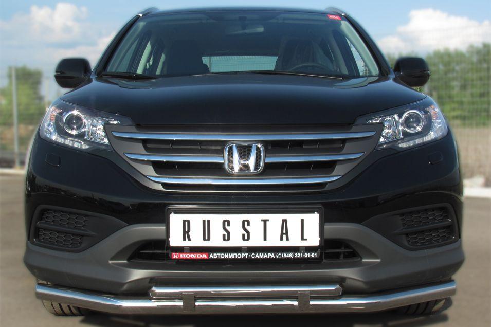 Защита переднего бампера d57/42 для Honda CR-V 2013, Slitkoff HVZ-001337