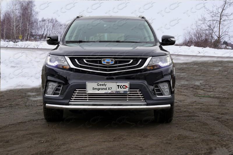 Защита передняя нижняя 60,3 мм для автомобиля Geely Emgrand X7 2018-, TCC Тюнинг GEELEMGX718-11