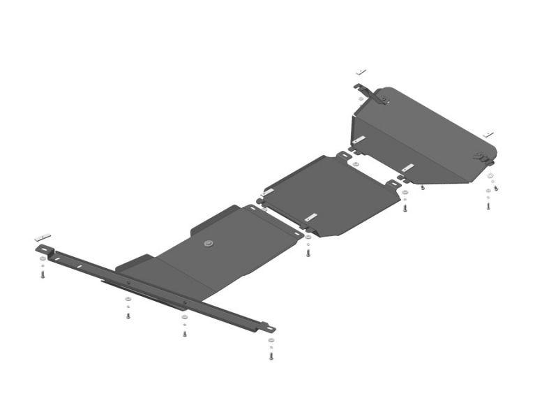Защита двигателя, радиатора, кпп, пер. дифф., рк стальная Motodor для Haval H8 2015- (3 мм, сталь), 13109