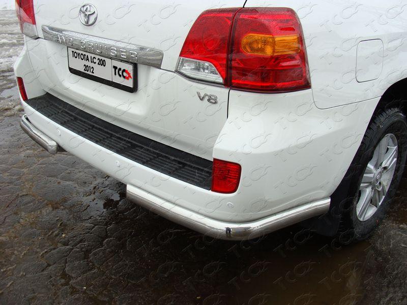 Защита задняя (уголки овальные) 75х42 мм для автомобиля Toyota Land Cruiser 200 2007-2012, TCC Тюнинг TOYLC20012-07