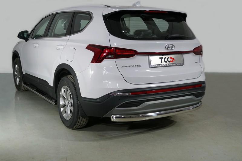 Защита задняя (овальная) 75х42 мм для автомобиля Hyundai Santa Fe 2021- TCC Тюнинг арт. HYUNSF21-33
