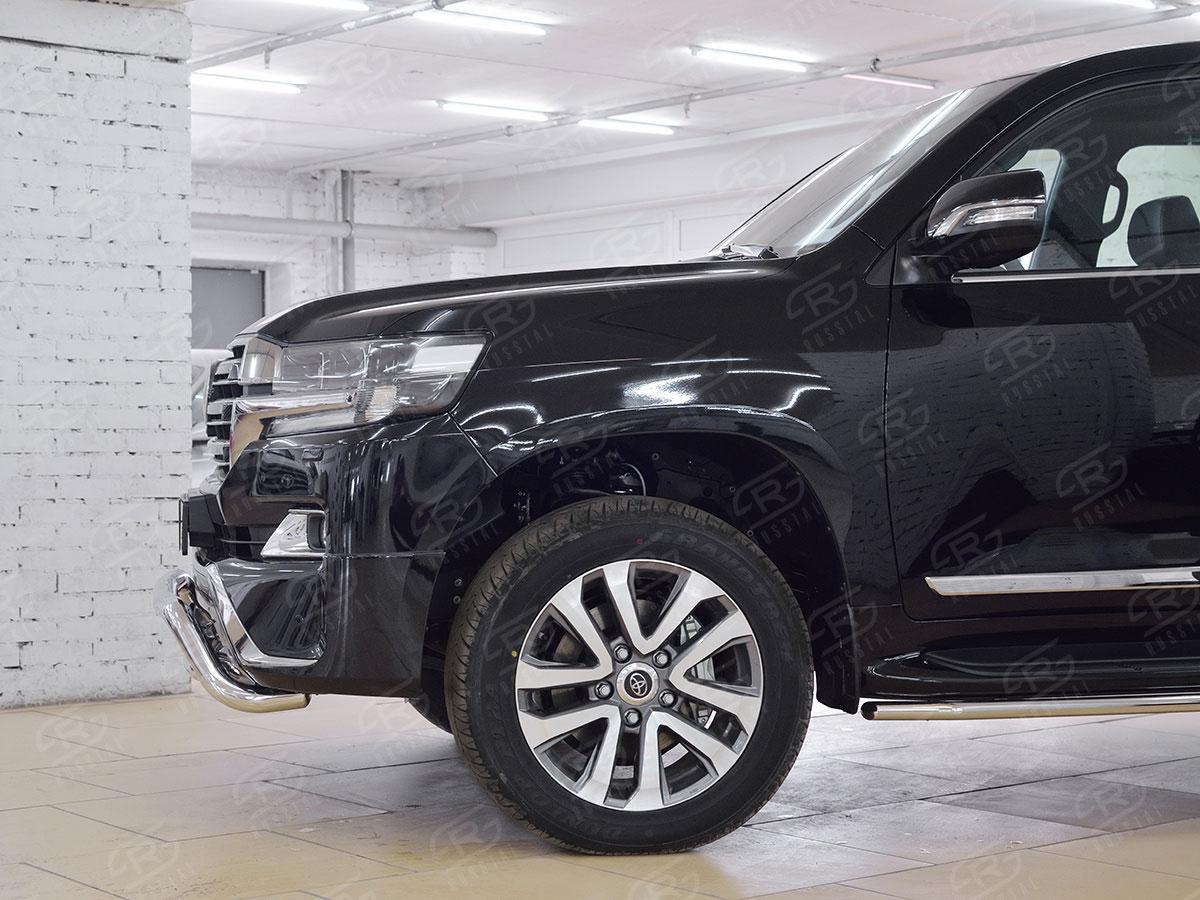 Защита переднего бампера d57 волна d57 с надписью Toyota LC 200 Executive 2016, Slitkoff TLCZ-002551