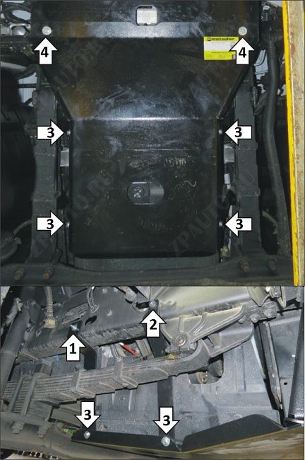 Защита на Грузовые Motodor (Двигатель), 6 мм, сталь для Daewoo Novus  2012- арт.20504