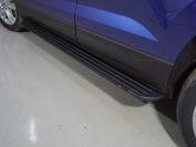 Пороги алюминиевые "Slim Line Black" 1780 мм для автомобиля Skoda Karoq 2020- TCC Тюнинг арт. SKOKAR20-28B