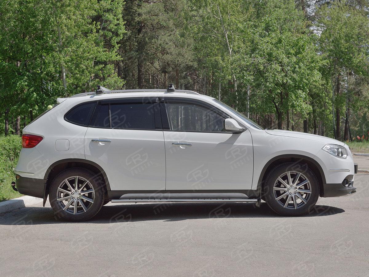Пороги труба d75х42 овал с проступью на Brilliance V5, Slitkoff BV5O-002703