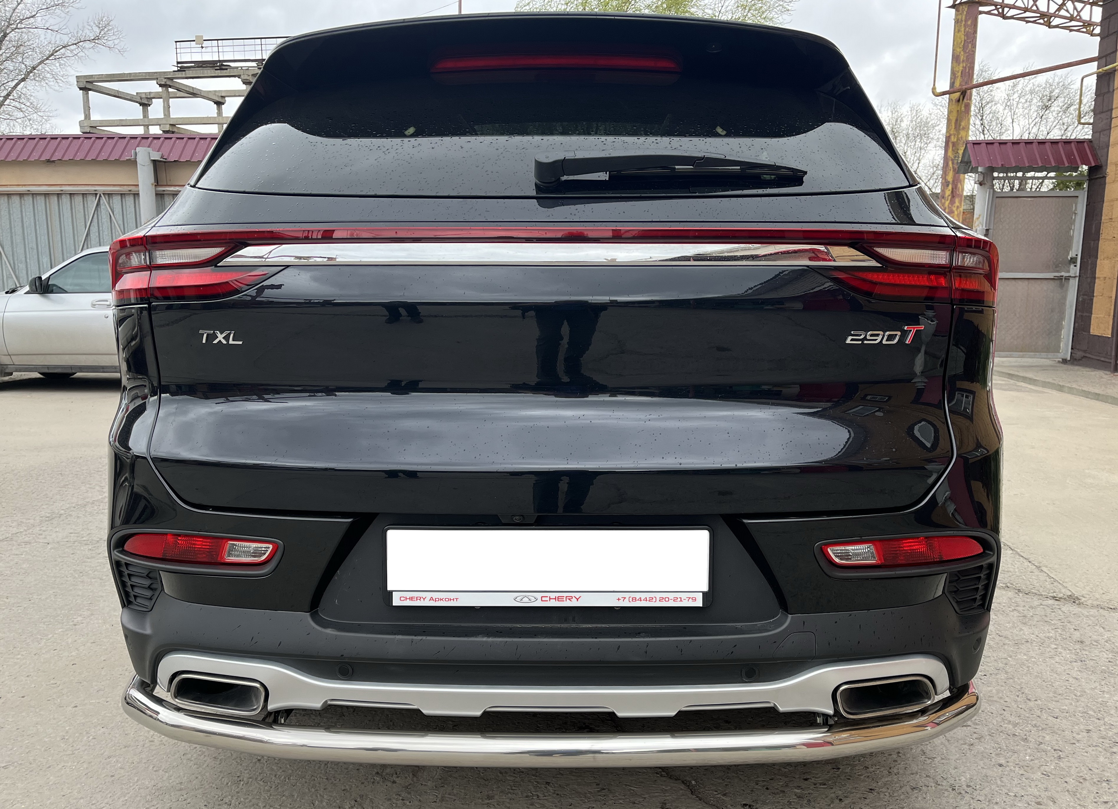 Защита заднего бампера угловая большая для автомобиля CHERY CheryExeed TXL 2020 арт. CHETXL.20.21
