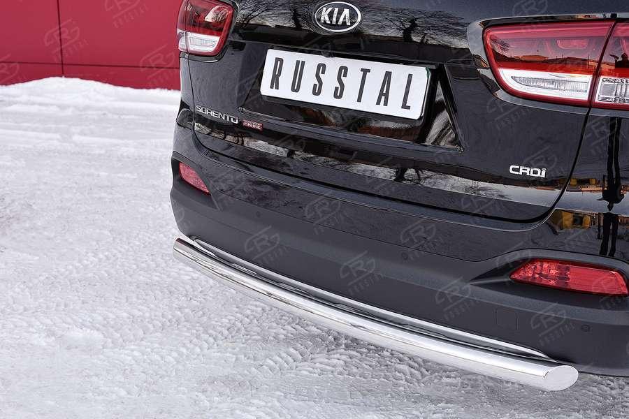 Защита заднего бампера d75х42 KIA Sorento Prime CRDI 2015, Slitkoff KSPZ-002214